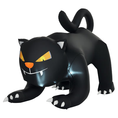 Chat noir gonflable d'Halloween de 1,2 mètre de haut, décoration extérieure de jardin pour les fêtes