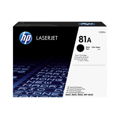 HP 81A Black Original LaserJet Toner Cartridge, 10,500 Pages