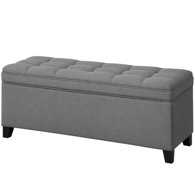 Storage Ottoman Bench, 47 Inches Linen Storage Chest for Living Room