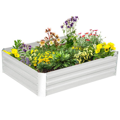 Carré de jardin surélevé galvanisé, 4' x 3' x 1' boîte à fleurs métallique extérieure