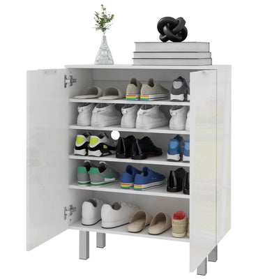 Shoe Cabinet, Shoe Storage Cabinet with Soft-Close Hinges and Adjustable Shelves, Holds 15-20 Pairs