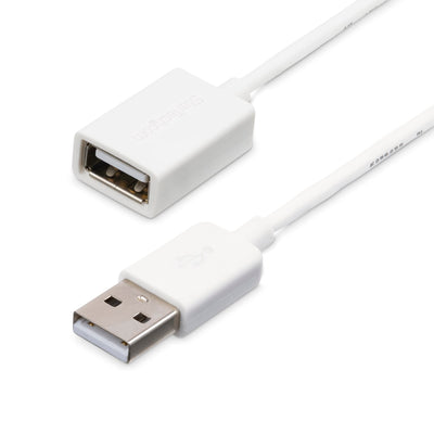 Câble rallonge USB 2.0 A à A de 3 m blanc - Mâle vers femelle