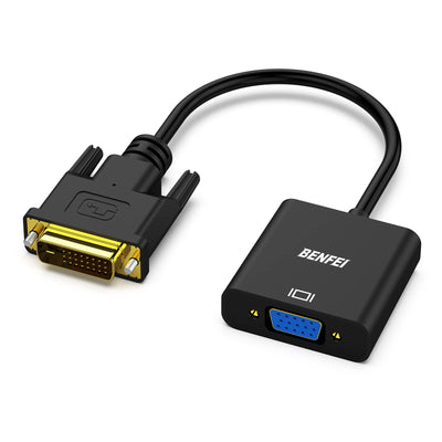 Adaptateur BENFEI DVI-D Actif vers VGA, DVI-D 24+1 vers VGA Mâle vers Femelle