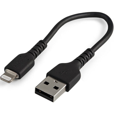 Câble USB-A vers Lightning Noir Durable StarTech.com 6 po (15cm) - Rés