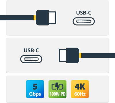 StarTech.com USB C to USB C Cable - 6 ft / 1.8m - 5A PD - Certified Wo