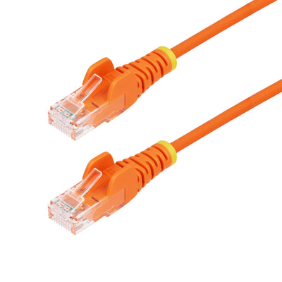 Câble Ethernet CAT6 Mince Orange de 9m, Sans Accroc, PoE 100W, UTP, LSZH, Fil de Cuivre Nu 28AWG, Cordon de Brassage Réseau RJ45 Mince