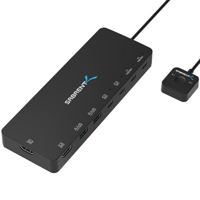 SABRENT Commutateur KVM, partage de périphériques avec 2 entrées USB C, 2 ports