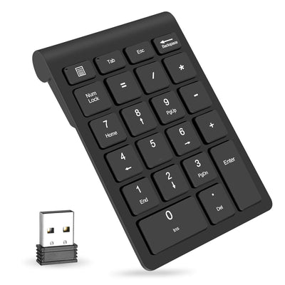 Wireless Number Pads, Numeric Keypad Numpad 22 Keys Portable 2.4 GHz F