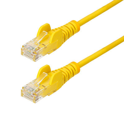 Câble Ethernet CAT6 mince jaune de 9,14 m, sans accroc, PoE 100W, UTP, LSZH, fil de cuivre nu 28AWG, cordon de raccordement réseau RJ45 mince