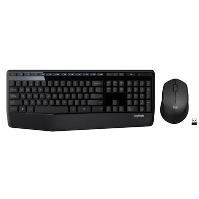 Logitech MK345 Wireless Combo Full-Sized Keyboard with Palm Rest and C