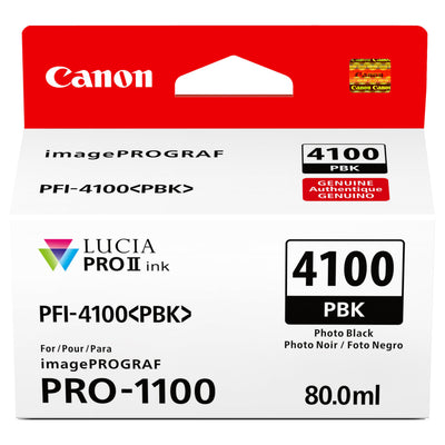 Canon PFI-4100 Genuine Photo Black Ink Tank, Compatible with imagePROG