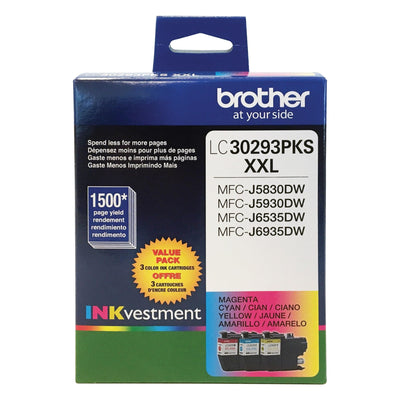 Brother LC30293PKS High Yield Ink Cartridge - Colour 3Pks Ink
