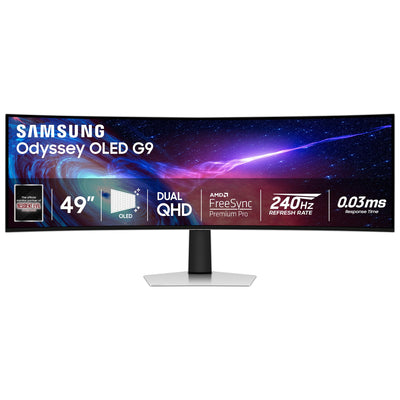 SAMSUNG 49 inch Odyssey G9 DQHD OLED Gaming Monitor Curved 240Hz 0.03m