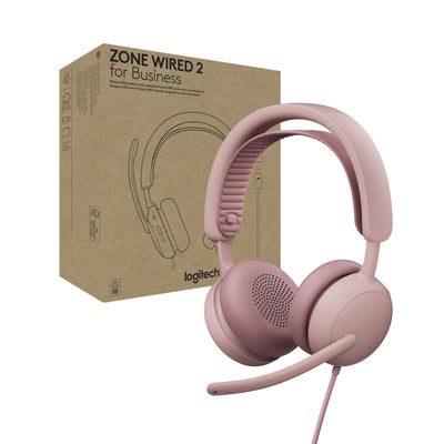 Logitech Zone Wired 2 for Business - Noise-Canceling Headset with Adap