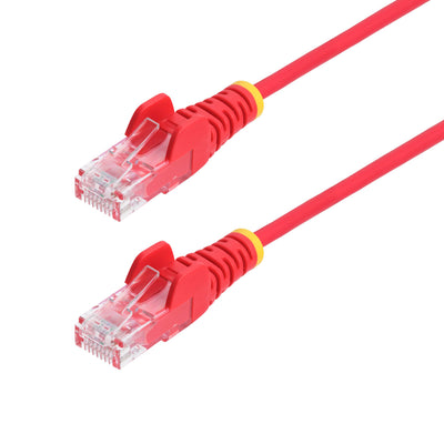 Câble Ethernet CAT6 mince rouge 20pi, sans accroc, 100W PoE, UTP, LSZH, 28AWG fil de cuivre nu, cordon de raccordement réseau RJ45 mince