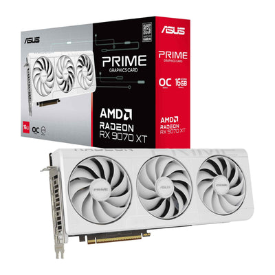 Asus Radeon PRIME-RX9070XT-O16G-WHITE OC 16GB UP to 3030MHZ 256 BIT