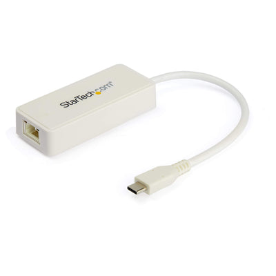 StarTech.com Adaptateur USB C vers Ethernet Gigabit avec port USB A - Blanc 1G