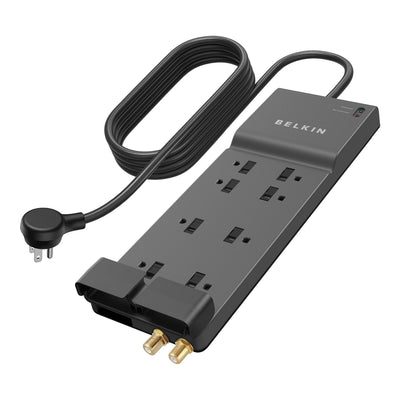 Belkin Parasurtenseur 8 prises Maison/Bureau avec protection Ethernet/Coaxiale