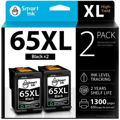 Cartouches d'encre remanufacturées Smart Ink de remplacement pour HP 65 XL HP 65