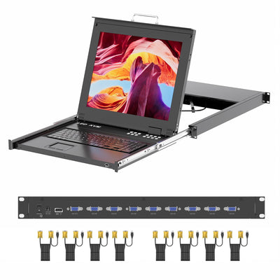 Console KVM Rack 1U, Écran LCD 17