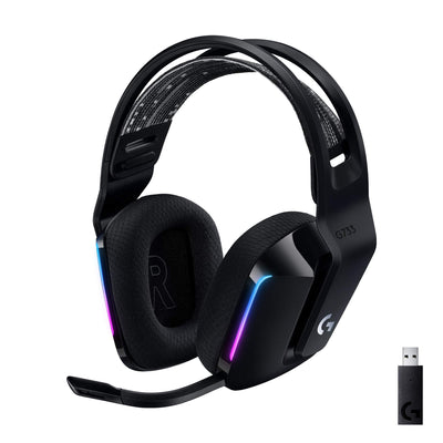 Casque de jeu sans fil Logitech G733 Lightspeed avec bandeau à suspension