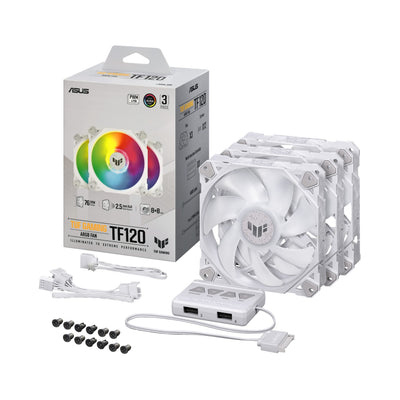 ASUS TUF Gaming TF120 ARGB White Edition (3-Pack) 3-Pin Customizable L