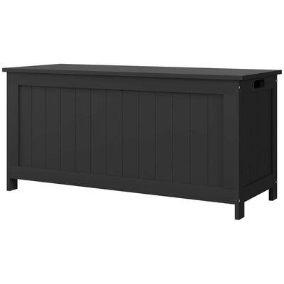 Storage Trunk with 2 Safety Hinges, Modern Entryway Bench with Side Handles