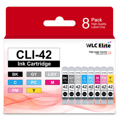 CLI-42 Ink Cartridges 8 Pack High Yield Replacement for Canon CLI 42 P