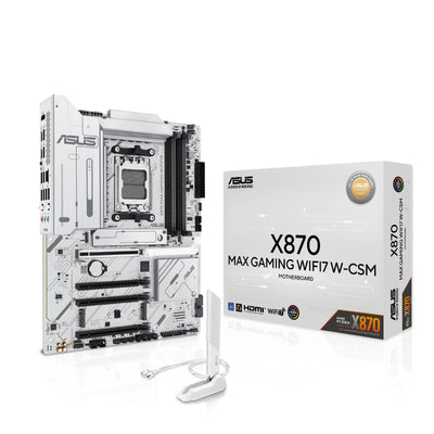 ASUS X870 MAX GAMING WIFI7 W AMD AM5 ATX Motherboard, 8-layer White PC