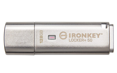 Kingston Ironkey Locker+ 50 128GB Encrypted USB Flash Drive | USB 3.2