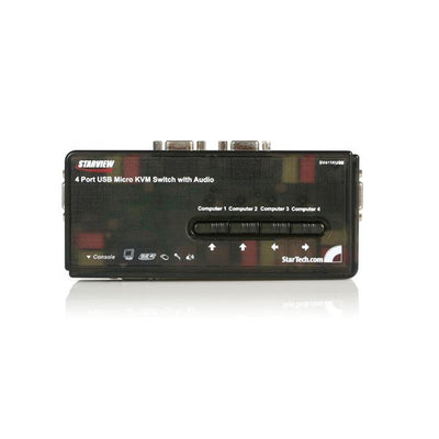 Commutateur KVM USB StarTech.com 4 ports noir avec câbles et audio