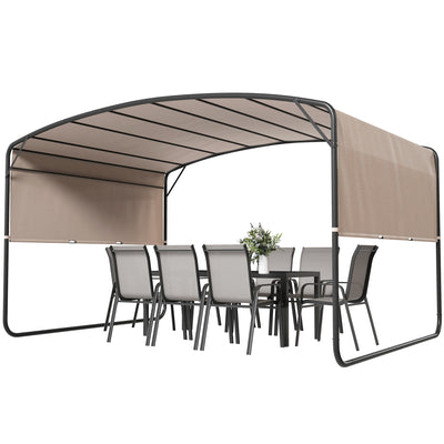 10' x 13' Retractable Pergola Canopy, Outdoor Metal Pergola Gazebo Sun Shade Shelter with Steel Frame