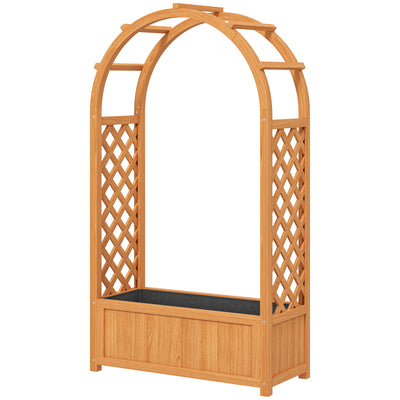 Wooden Raised Garden Bed with Arch Trellis, 33