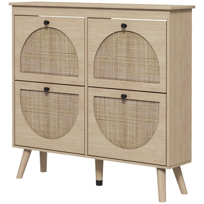 Shoe Cabinet for entryway, Shoe Storage Cabinet with 4 Flip Drawers and Adjustable Shelves for 20 Pairs of Shoes