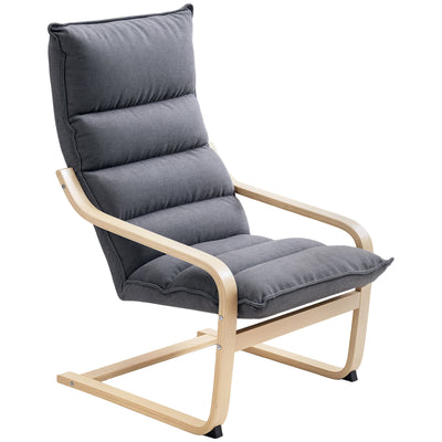 Fauteuil moderne en tissu bouleau, Chaise d'appoint avec jambe et bras courbes pour salon