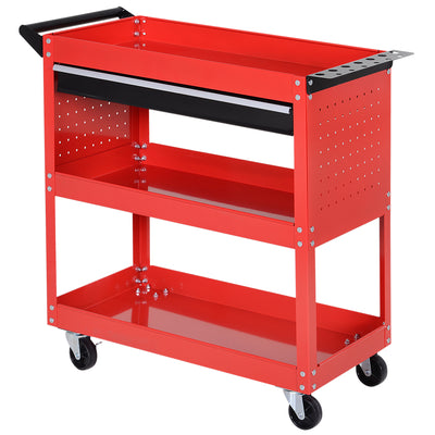Chariot à outils sur roulettes, tiroir à roulement à billes, plateaux de rangement pour garage