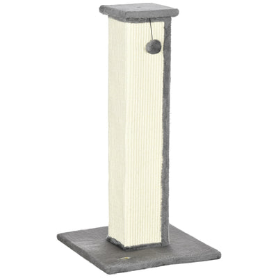 Poteau à griffer pour chat 32 po pour chats d'intérieur et chatons, grattoir à chat en sisal avec balle suspendue en peluche douce