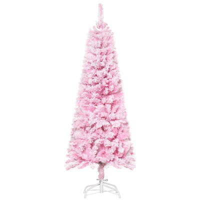 Sapin de Noël artificiel floqué de 1,50 m, ouverture automatique et base en acier