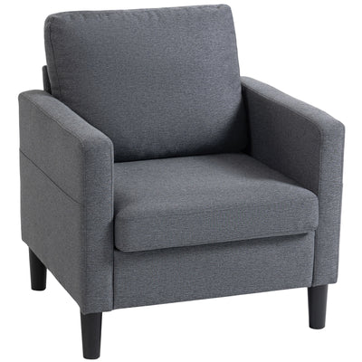 Accent Chair Upholstered Modern Armchair for Living Room with Thick Padded Seat and Armrests