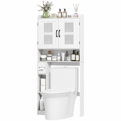 Armoire de rangement au-dessus de la toilette, Organisateur de salle de bain avec étagère ajustable