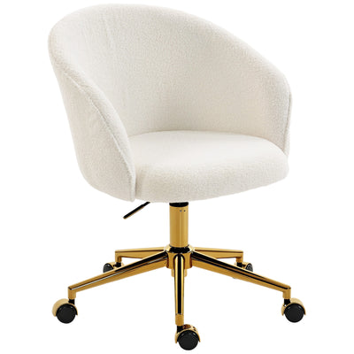 Office Chair, Teddy Fleece Upholstered Vanity Desk Chair