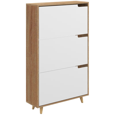 Slim Shoe Storage Cabinet with 3 Flip Drawers and Adjustable Shelves, Shoe Cabinet for 18-24 Pairs