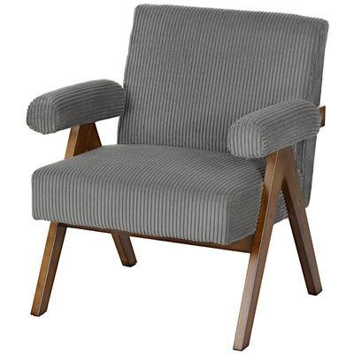 Fauteuil d'appoint corduroy avec siège large et accoudoirs rembourrés souples pour lecture