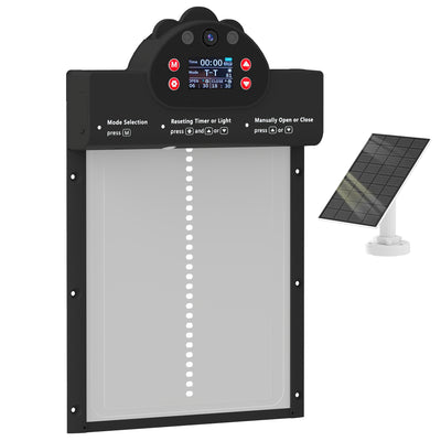 2K HD AI Camera Automatic Chicken Coop Door with APP, WiFi Solar Powered with 5200 mAh Large Battery