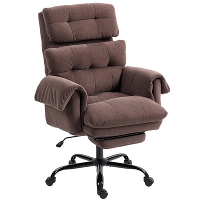 Reclining Executive Computer Desk Chair, Ergonomic Office Chair with Footrest and Thickly Padded