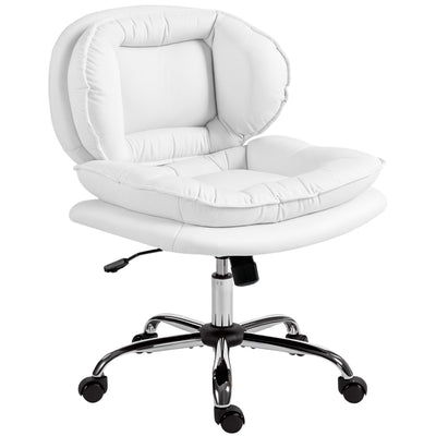 Criss Cross Chair, Swivel Wide Office Chair with Leathaire Upholstery