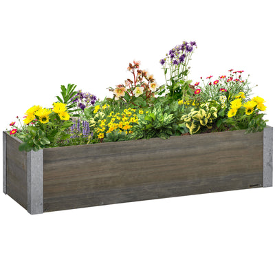 Lit de jardin surélevé 3' x 1', bac à plantes en bois extérieur pour cour arrière