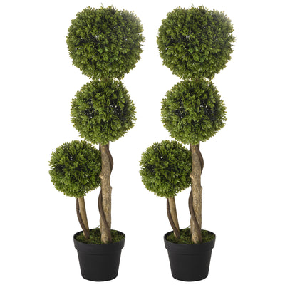 Ensemble de 2 arbres artificiels bambou 3FT arbres faux plants dans pot pour décor bureau maison salon