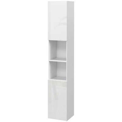 Tall Bathroom Cabinet, High Gloss Storage Cabinet with Doors and Adjustable Shelves, 11.8