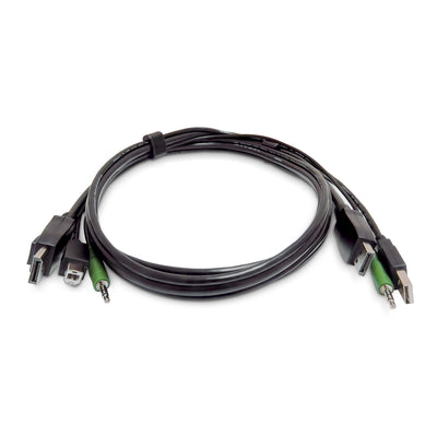 StarTech.com 10ft (3m) Dual-DisplayPort KVM Cable, USB 2.0, 3.5mm Audi